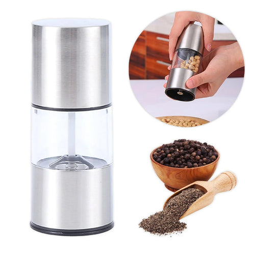 Mini moedor de sal e pimenta  -  Aço Inox
