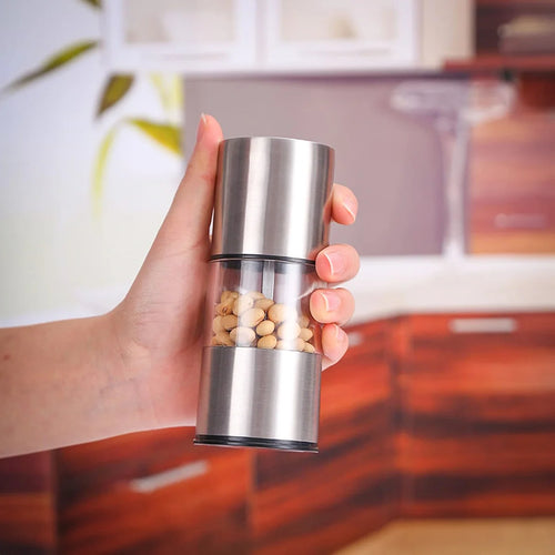 Mini moedor de sal e pimenta  -  Aço Inox